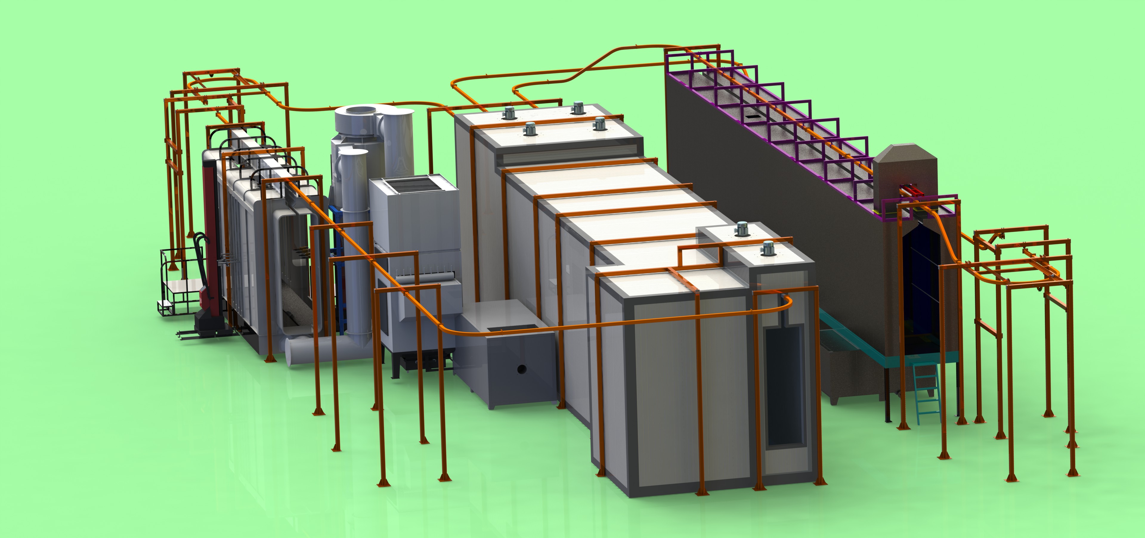 61.5×1.8米天然氣燒粘土磚新型節能隧道窯（設計溫度1450℃，能耗50m3/噸產品）